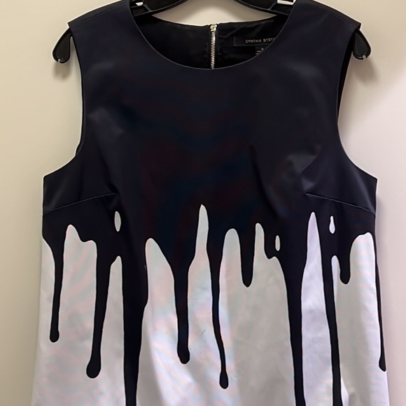 Cynthia Steffe Black/Ivory Print Sleeveless Dress - Picture 3 of 7